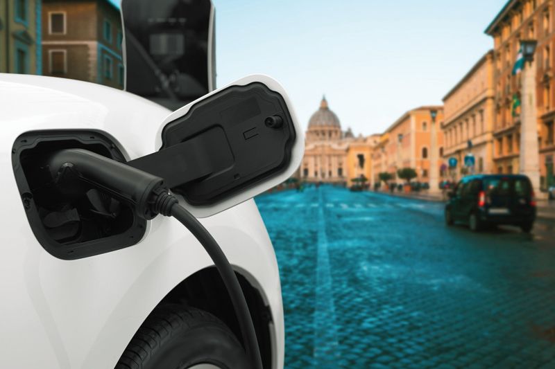 Electric vehicle, European city